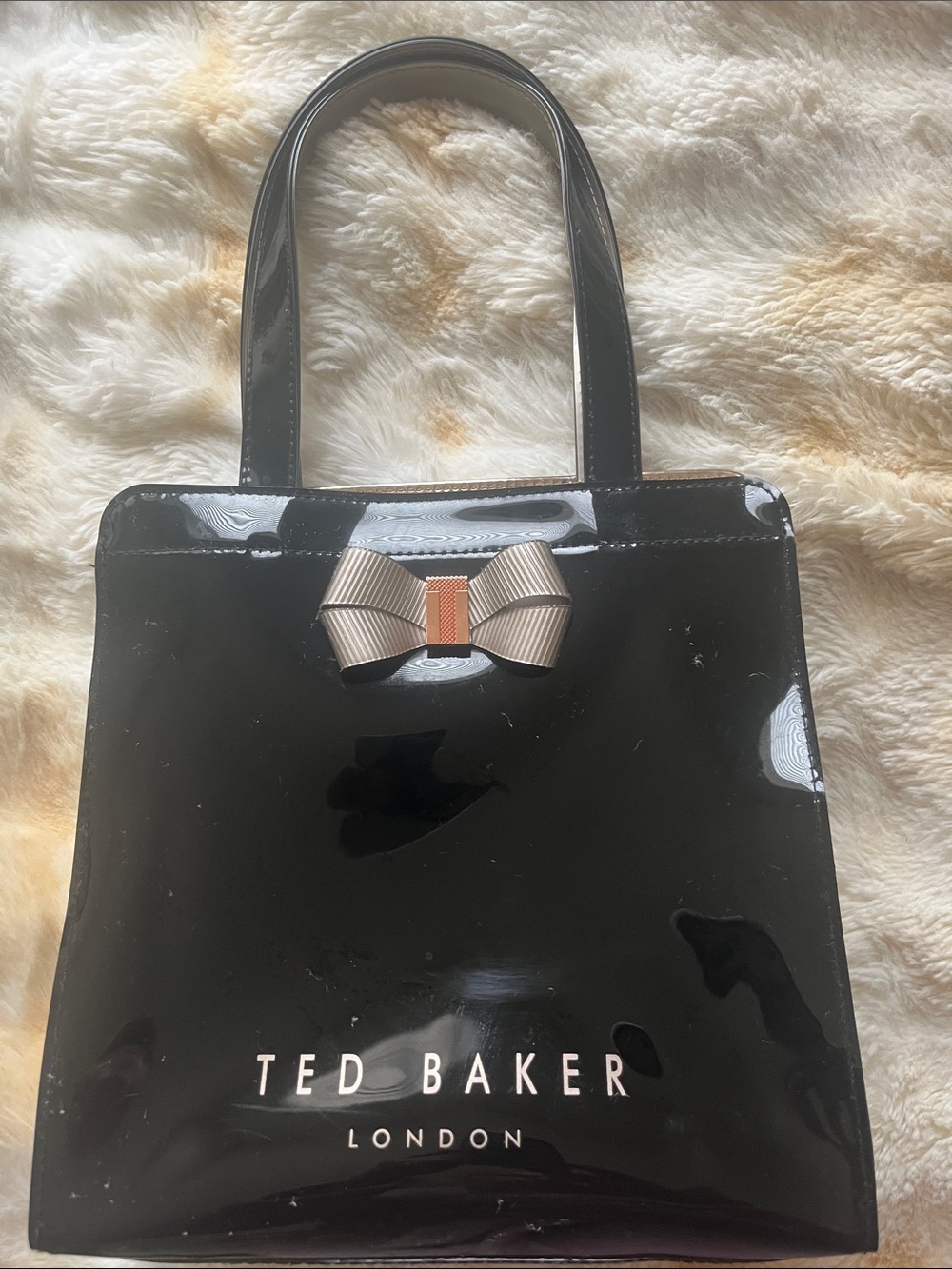 Ted Baker Black Patent Tote with Bow
